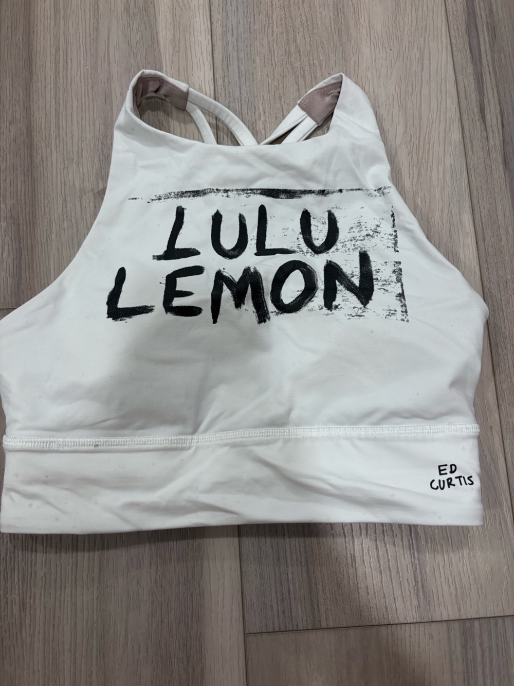lululemon athletica White Graphic High-Neck Sports Bra